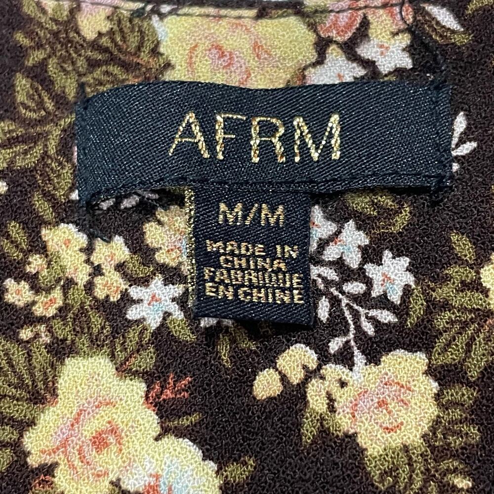 AFRM Floral Wrap Front Long Puff Sleeve Top - Fall Bouquet - Medium - Picture 8 of 12